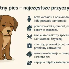 Smutny pies, który jest osowiały i ciągle śpi, może cierpieć z powodu samotności, zmian w otoczeniu, braku ruchu lub problemów zdrowotnych.