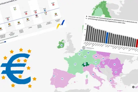 Mapa UE z cenami. Najdroższe kraje to Dania i Irlandia, najtańsze Bułgaria i Rumunia. Kot europejski cena jest tu tematem przewodnim.