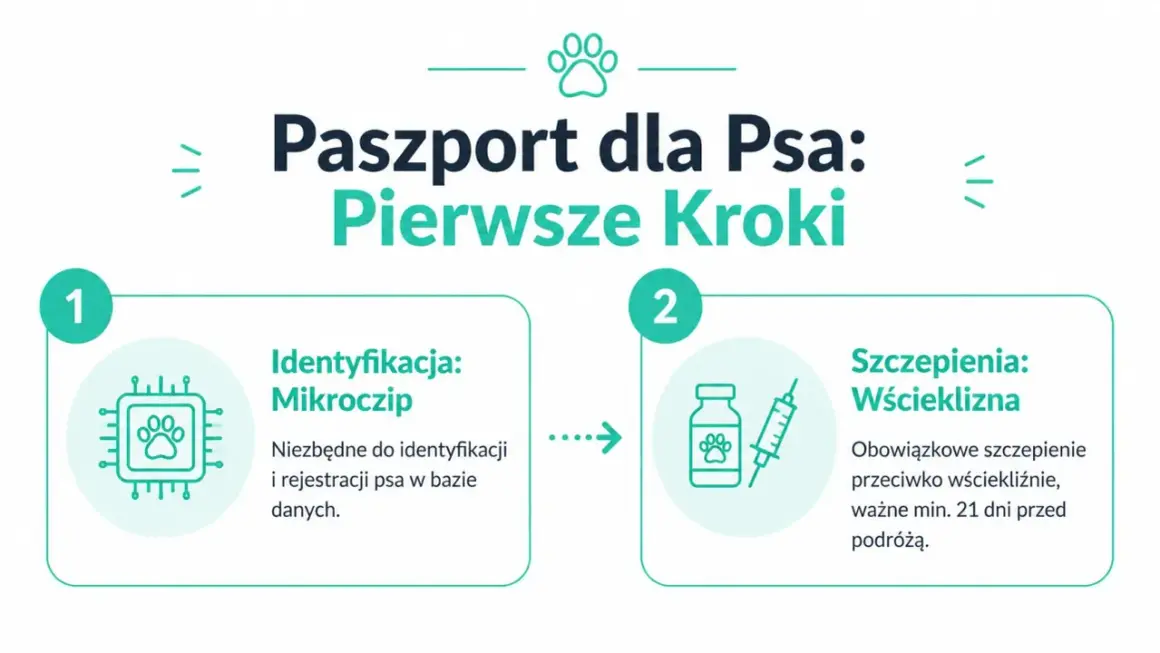 Paszport dla psa: identyfikacja mikroczipem i szczepienie przeciw wściekliźnie to pierwsze kroki przed podróżą.
